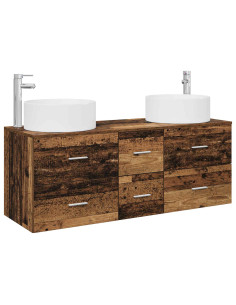 Set di mobili per il bagno 3 pz Legno antico 2