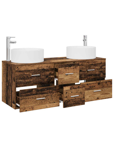 Set di mobili per il bagno 3 pz Legno antico