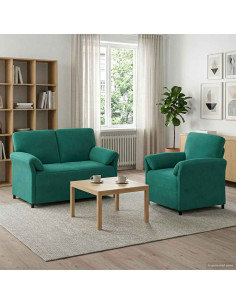 Set di divani 2 pz Turchese Velluto