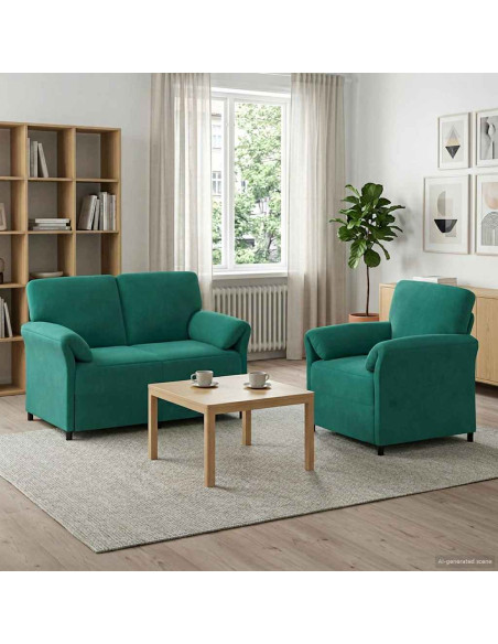 Set di divani 2 pz Turchese Velluto