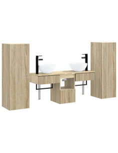Set di mobili per il bagno 5 pz Rovere Sonoma 2