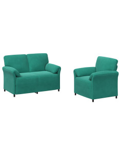Set di divani 2 pz Turchese Velluto 2
