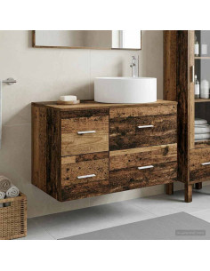 Set di mobili per il bagno 2 pz Legno antico