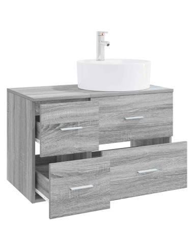Set di mobili per il bagno 2 pz Sonoma grigio