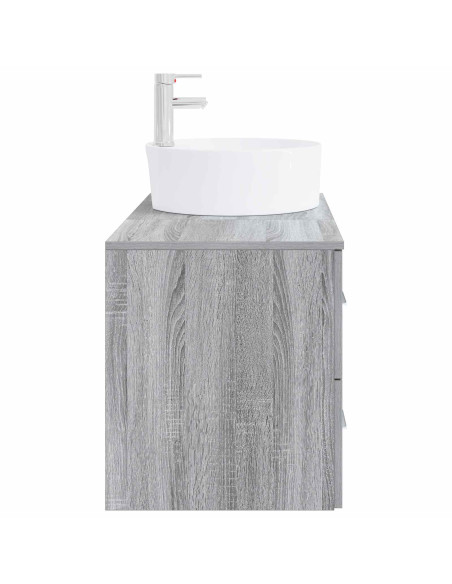 Set di mobili per il bagno 2 pz Sonoma grigio