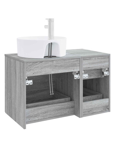 Set di mobili per il bagno 2 pz Sonoma grigio