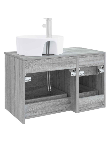 Set di mobili per il bagno 2 pz Sonoma grigio