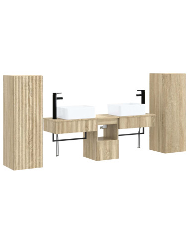 Set di mobili per il bagno 5 pz Rovere Sonoma