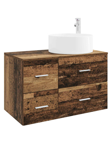 Set di mobili per il bagno 2 pz Legno antico