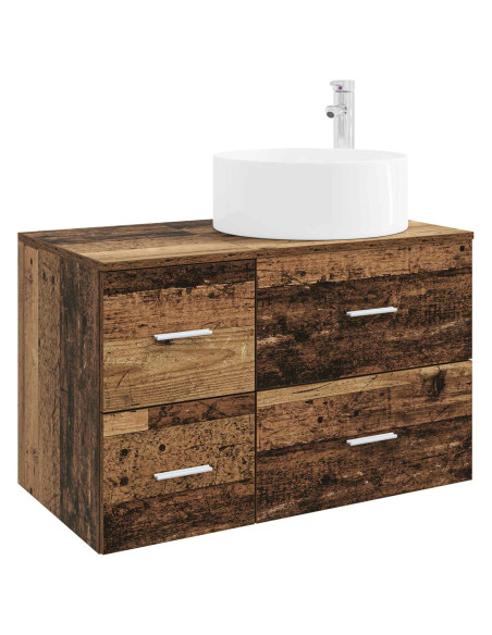 Set di mobili per il bagno 2 pz Legno antico