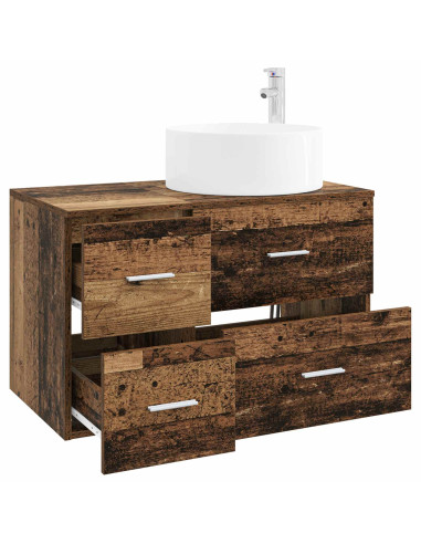 Set di mobili per il bagno 2 pz Legno antico