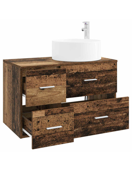 Set di mobili per il bagno 2 pz Legno antico