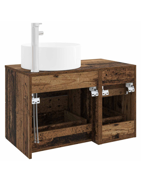 Set di mobili per il bagno 2 pz Legno antico