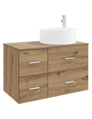 Set di mobili per il bagno 2 pz Rovere Artigianale