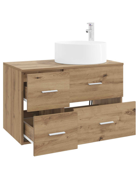 Set di mobili per il bagno 2 pz Rovere Artigianale