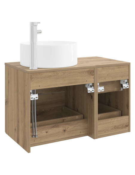 Set di mobili per il bagno 2 pz Rovere Artigianale