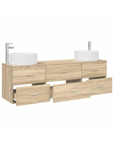 Set di mobili per il bagno 3 pz Rovere Sonoma