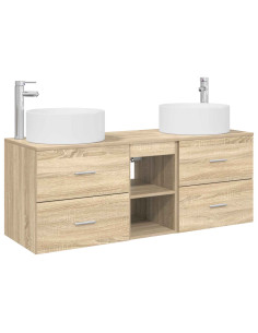 Set di mobili per il bagno 3 pz Rovere Sonoma 2