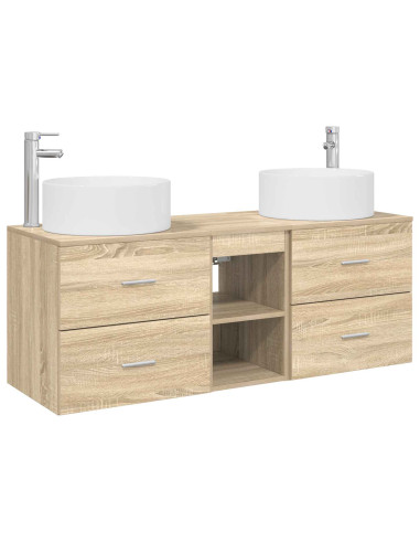 Set di mobili per il bagno 3 pz Rovere Sonoma