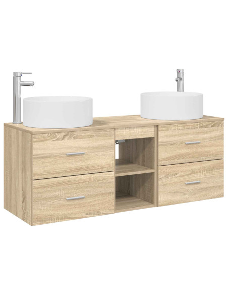 Set di mobili per il bagno 3 pz Rovere Sonoma