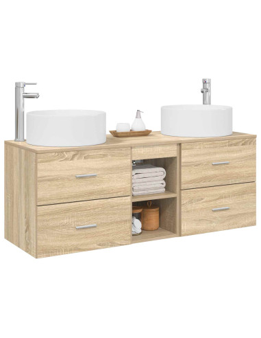 Set di mobili per il bagno 3 pz Rovere Sonoma