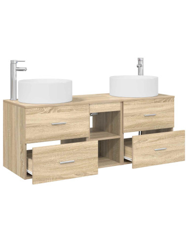 Set di mobili per il bagno 3 pz Rovere Sonoma