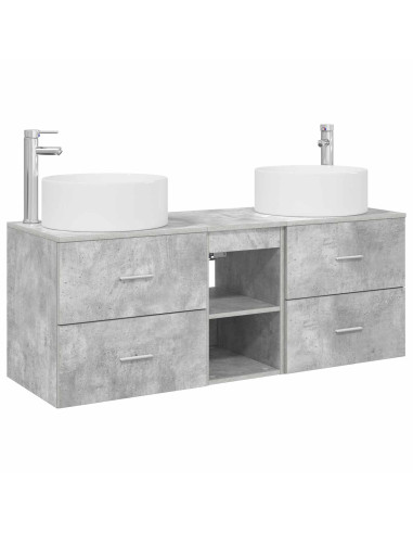 Set di mobili per il bagno 3 pz Grigio Cemento