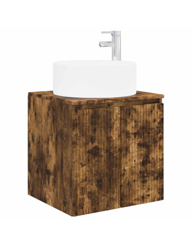 Set di Armadi da Bagno 3 pz Rovere Fumo 49,5 x 44,5 x 65,5 cm