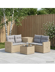 Set di divani 6 pz Beige e Grigio Chiaro