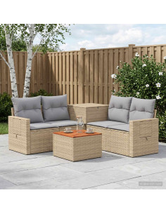 Set di divani 6 pz Beige e Grigio Chiaro