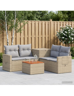 Set di divani 6 pz Beige e Grigio Chiaro