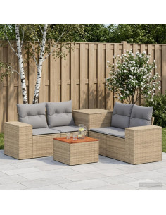 Set di divani 6 pz Beige e Grigio Chiaro