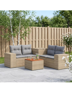 Set di divani 6 pz Beige e Grigio Chiaro