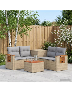 Set di divani 6 pz Beige e Grigio Chiaro