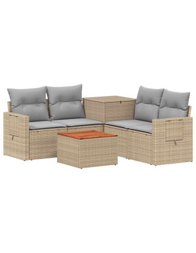 Set di divani 6 pz Beige e Grigio Chiaro