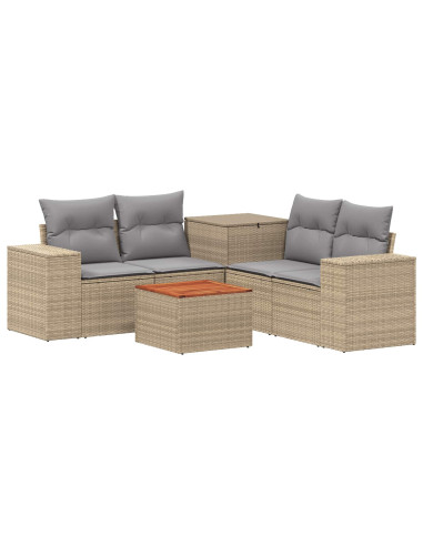 Set di divani 6 pz Beige e Grigio Chiaro