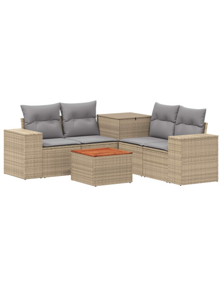Set di divani 6 pz Beige e Grigio Chiaro