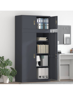 Armadio 2 pz Antracite 90 x 40 x 180 cm Acciaio Bloccabile