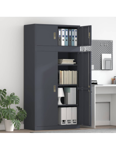 Armadio 2 pz Antracite 90 x 40 x 180 cm Acciaio Bloccabile
