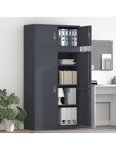 Armadio 2 pz Antracite 90 x 40 x 180 cm Acciaio Bloccabile