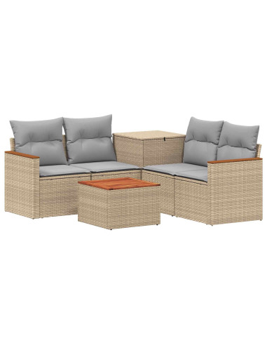 Set di divani 6 pz Beige e Grigio Chiaro