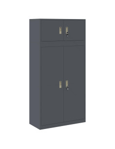 Armadio 2 pz Antracite 90 x 40 x 180 cm Acciaio Bloccabile 2