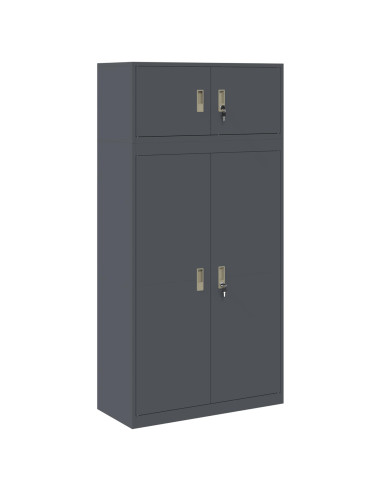 Armadio 2 pz Antracite 90 x 40 x 180 cm Acciaio Bloccabile