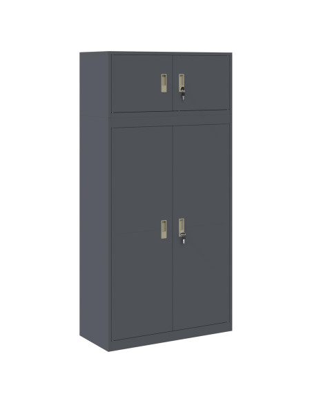 Armadio 2 pz Antracite 90 x 40 x 180 cm Acciaio Bloccabile