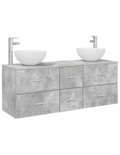Set di Armadi da Bagno 3 pz Grigio Cemento 49,5 x 41 x 64,5 cm 2