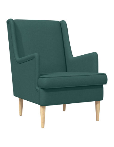 Poltrona con Ottomano 2 pz Verde Scuro Tessuto
