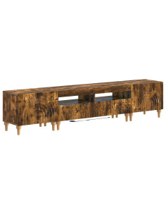 Mobile TV LED a 3 pezzi Rovere Fumo Legno ingegnerizzato