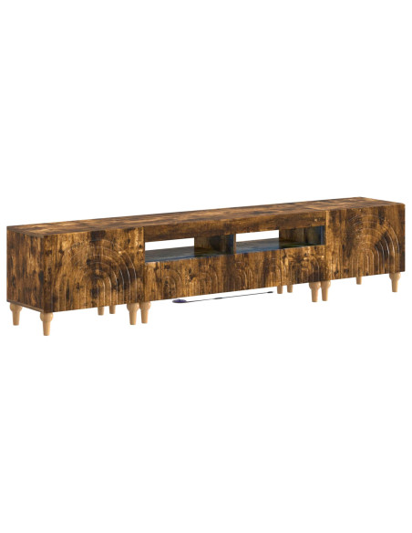 Mobile TV LED a 3 pezzi Rovere Fumo Legno ingegnerizzato
