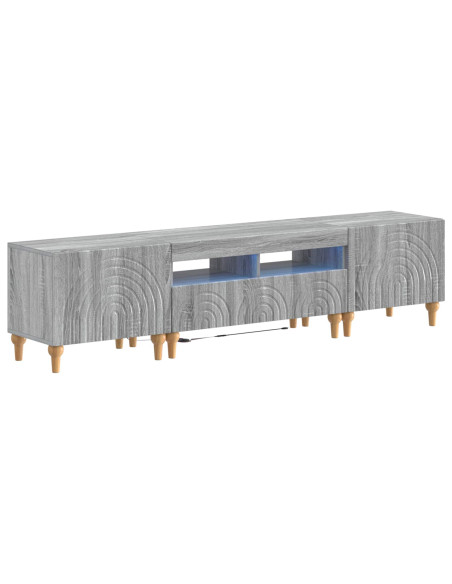 Mobile TV LED a 3 pezzi Sonoma grigio Legno ingegnerizzato