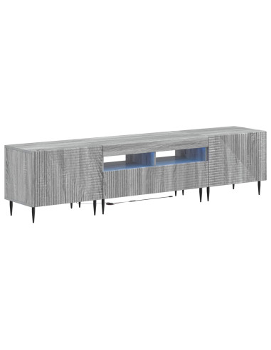 Mobile TV LED a 3 pezzi Sonoma grigio Legno ingegnerizzato